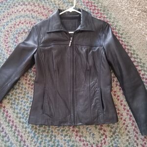 CHIC Avanti Fitted Black Leather Jacket Size S Perfect condition.